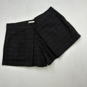 Brown check print office mini skort (S)