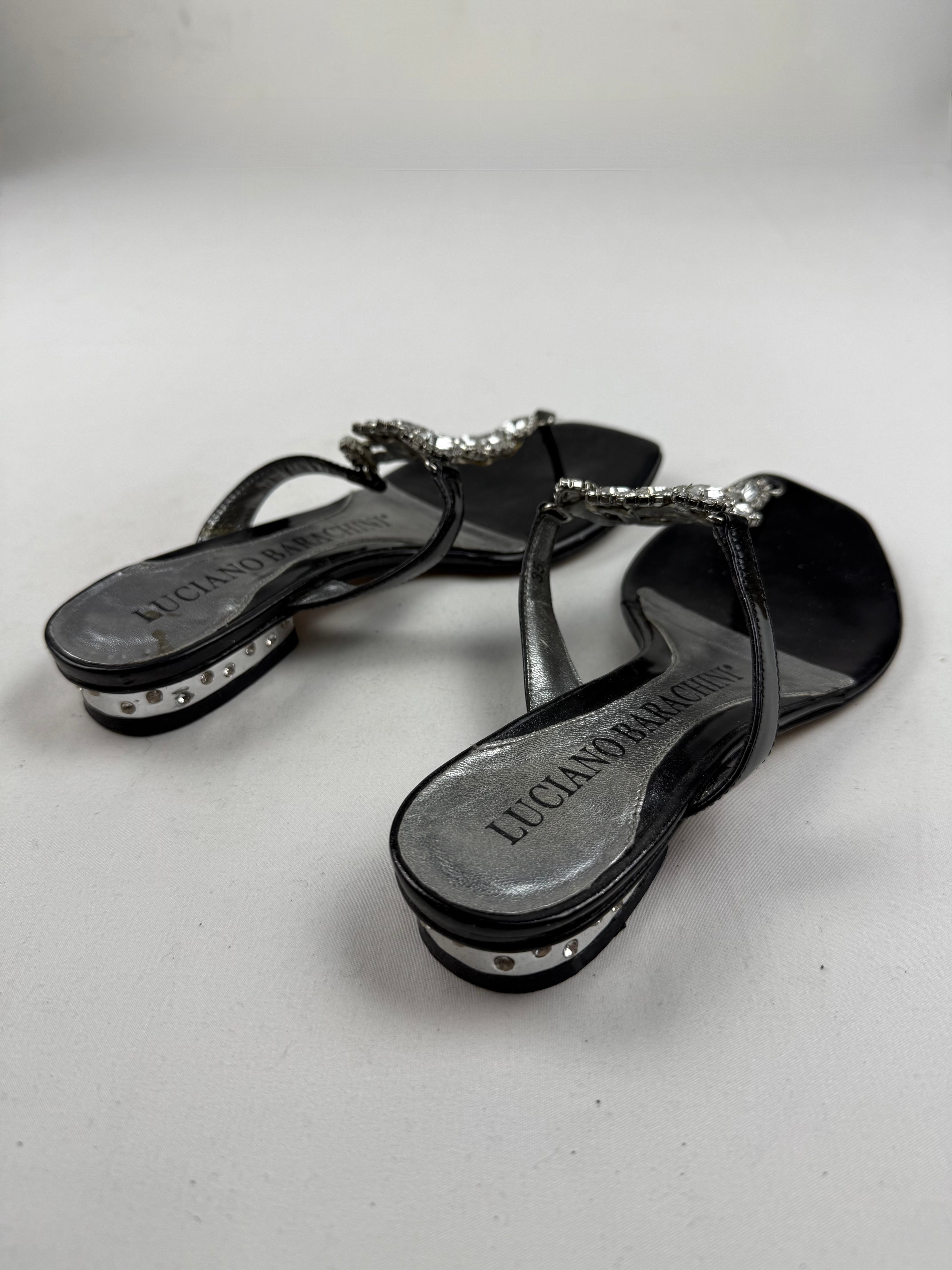 Black thong platforms rhinestones flip flop (35)