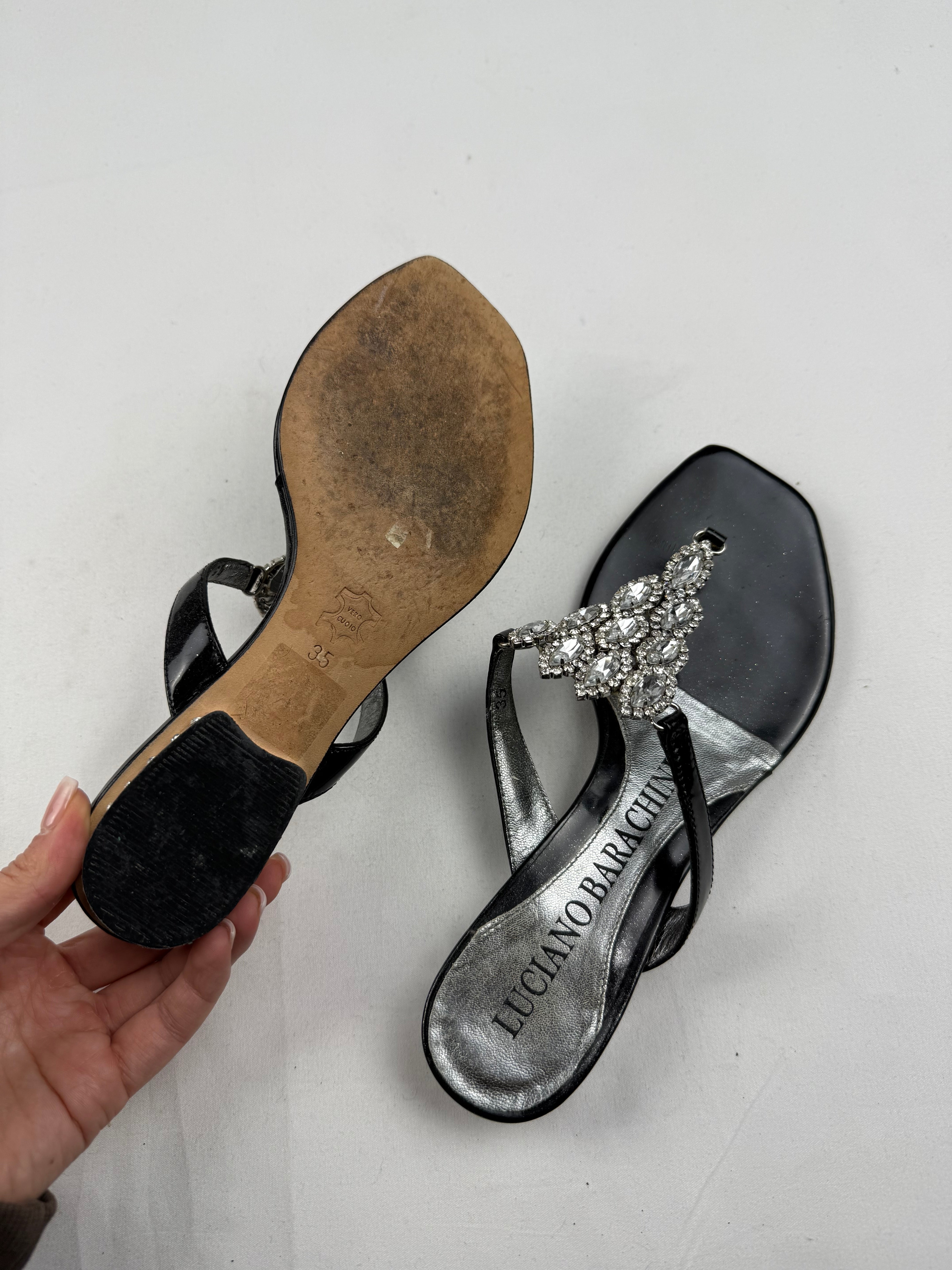 Black thong platforms rhinestones flip flop (35)