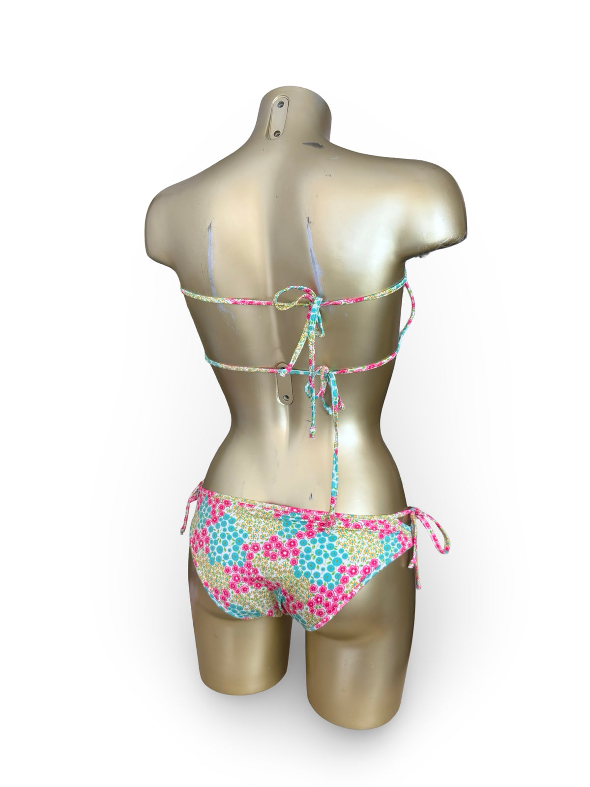 Ensemble de bikini taille basse à fleurs multicolores (XS)