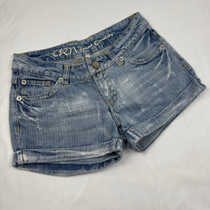 Blue denim low rise mini short (S)