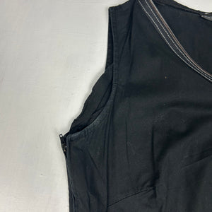 Black asymmetric zip up mid dress (S/M)