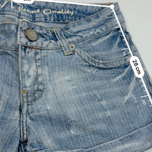 Blue denim low rise mini short (S)