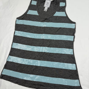 Grey striped sequins tank top (M/L)