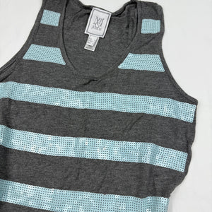 Grey striped sequins tank top (M/L)