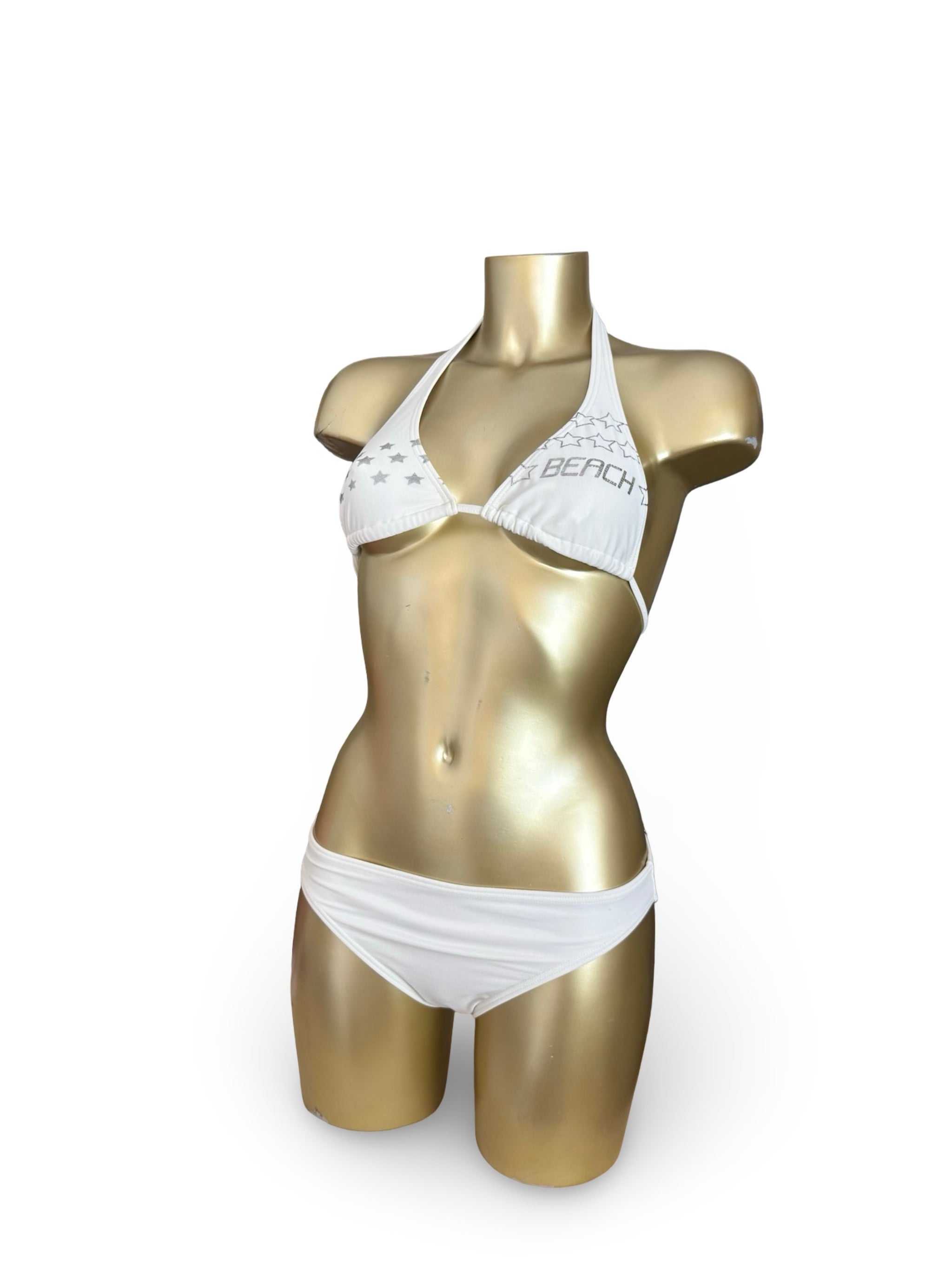 White activewear low rise bikini set (S)