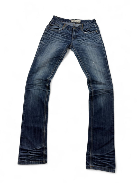 Navy denim low rise skinny pants (XS)