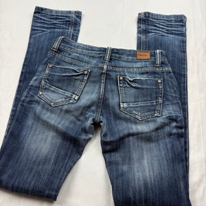 Navy denim low rise skinny pants (XS)