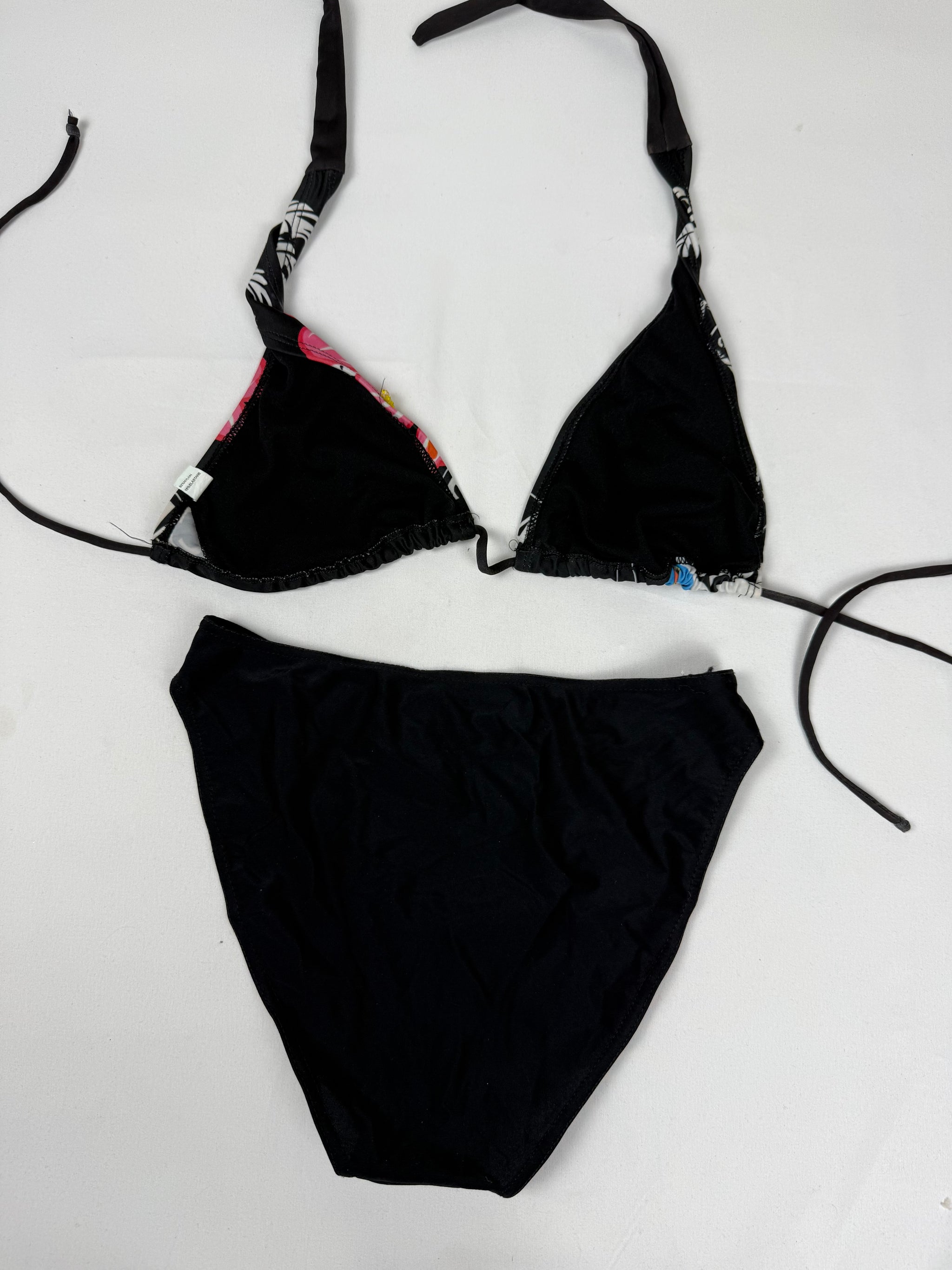 Black graphic bikini set (M)