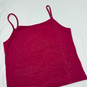 Pink graphic cotton cami top or tee (S)