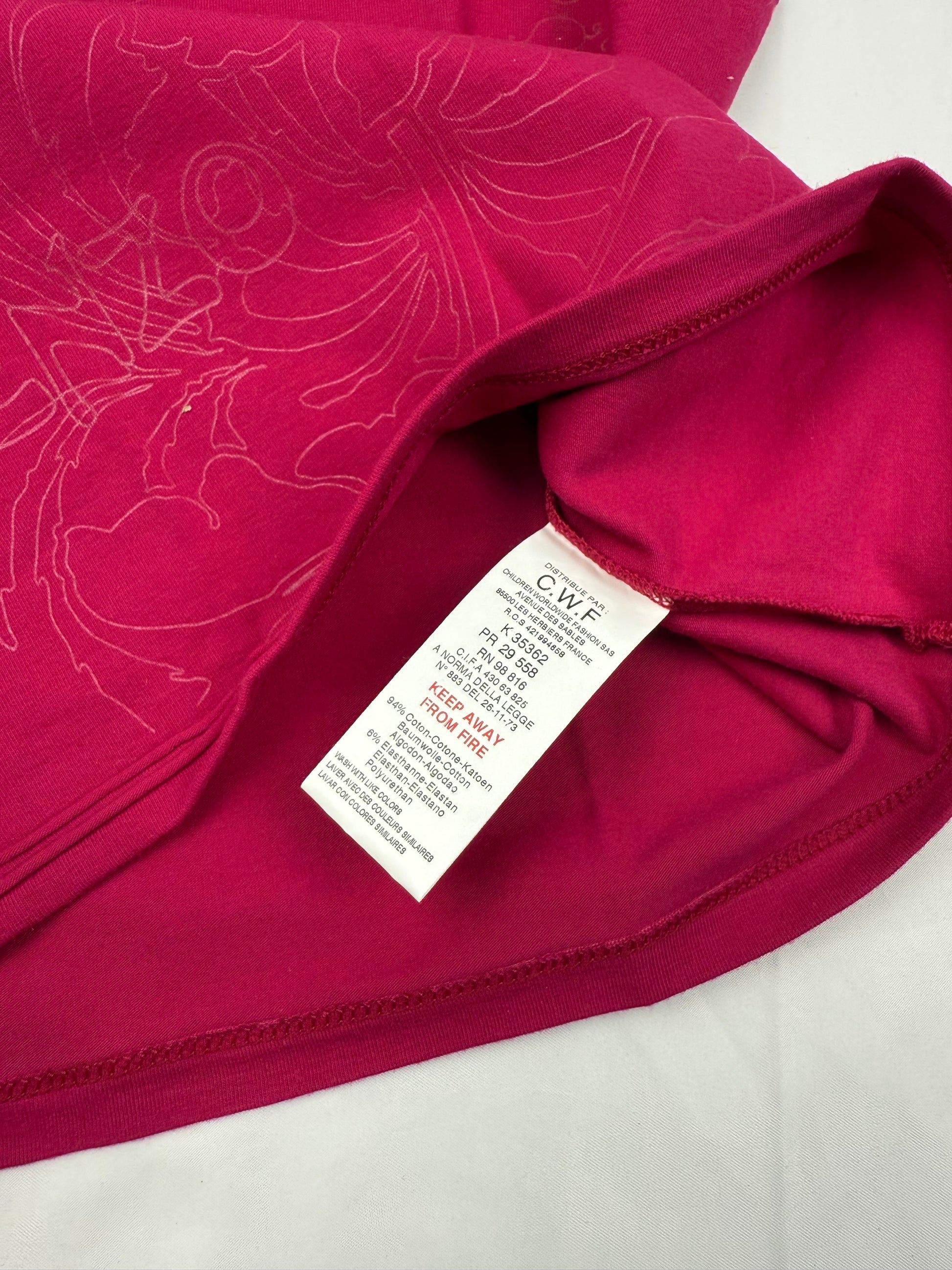 Pink graphic cotton cami top or tee (S)