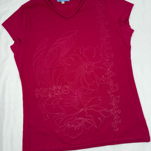 Pink graphic cotton cami top or tee (S)