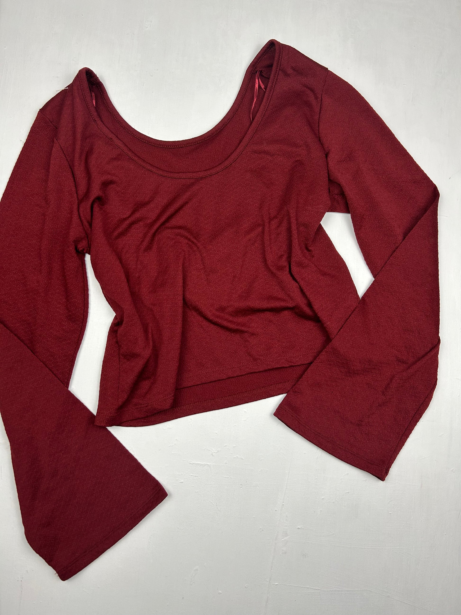 Rust flared long sleeves top (XL)