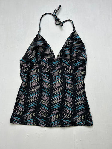 Black graphic halter top (S)