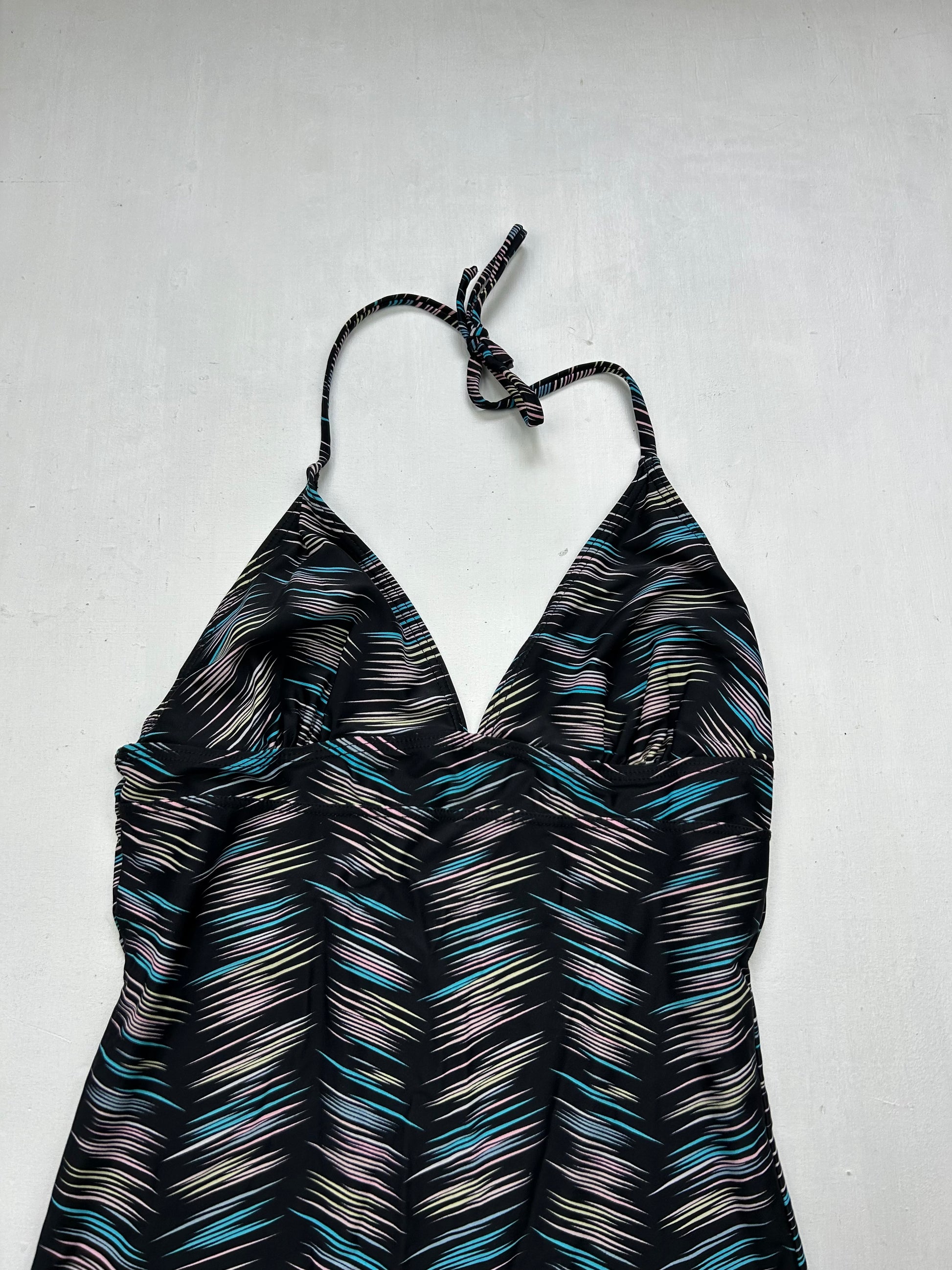 Black graphic halter top (S)