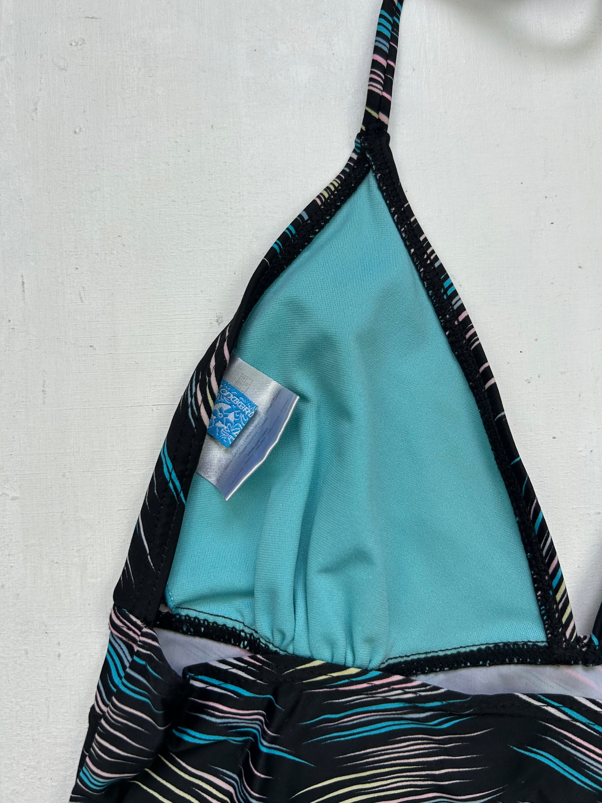 Black graphic halter top (S)