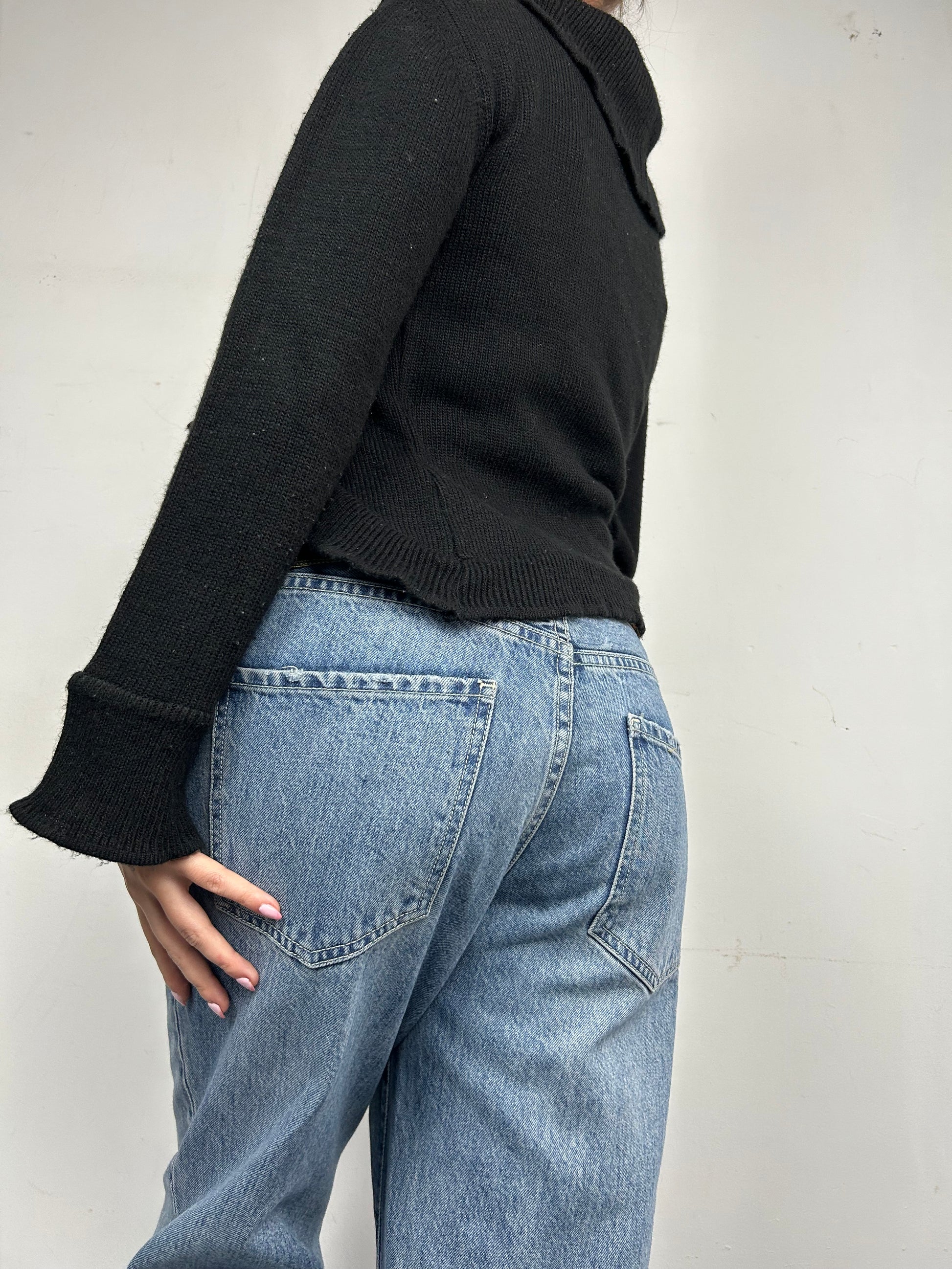 Black cardigan knitted jumper (S/M)