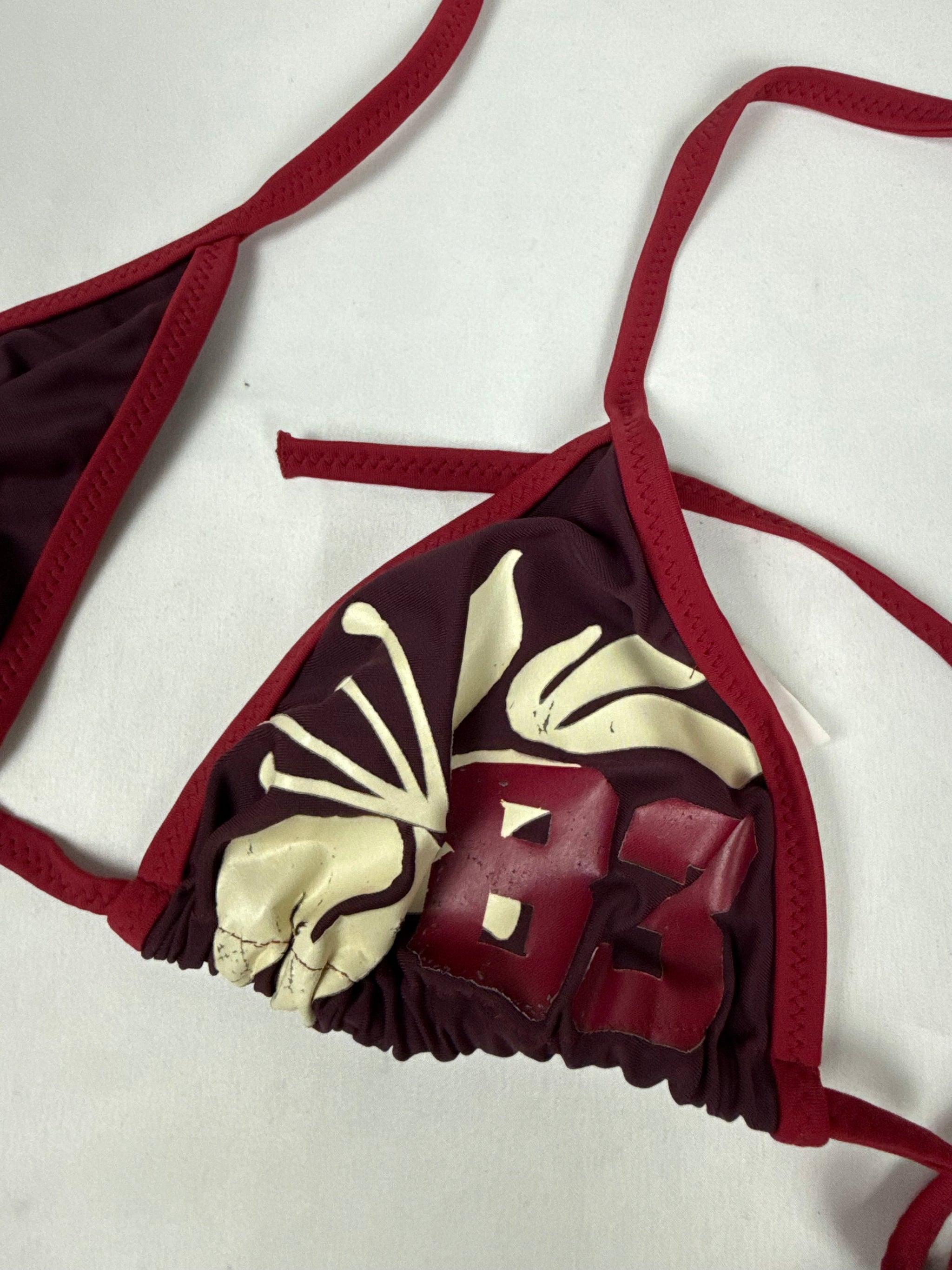 Burgundy floral low rise bikini set (M/L)