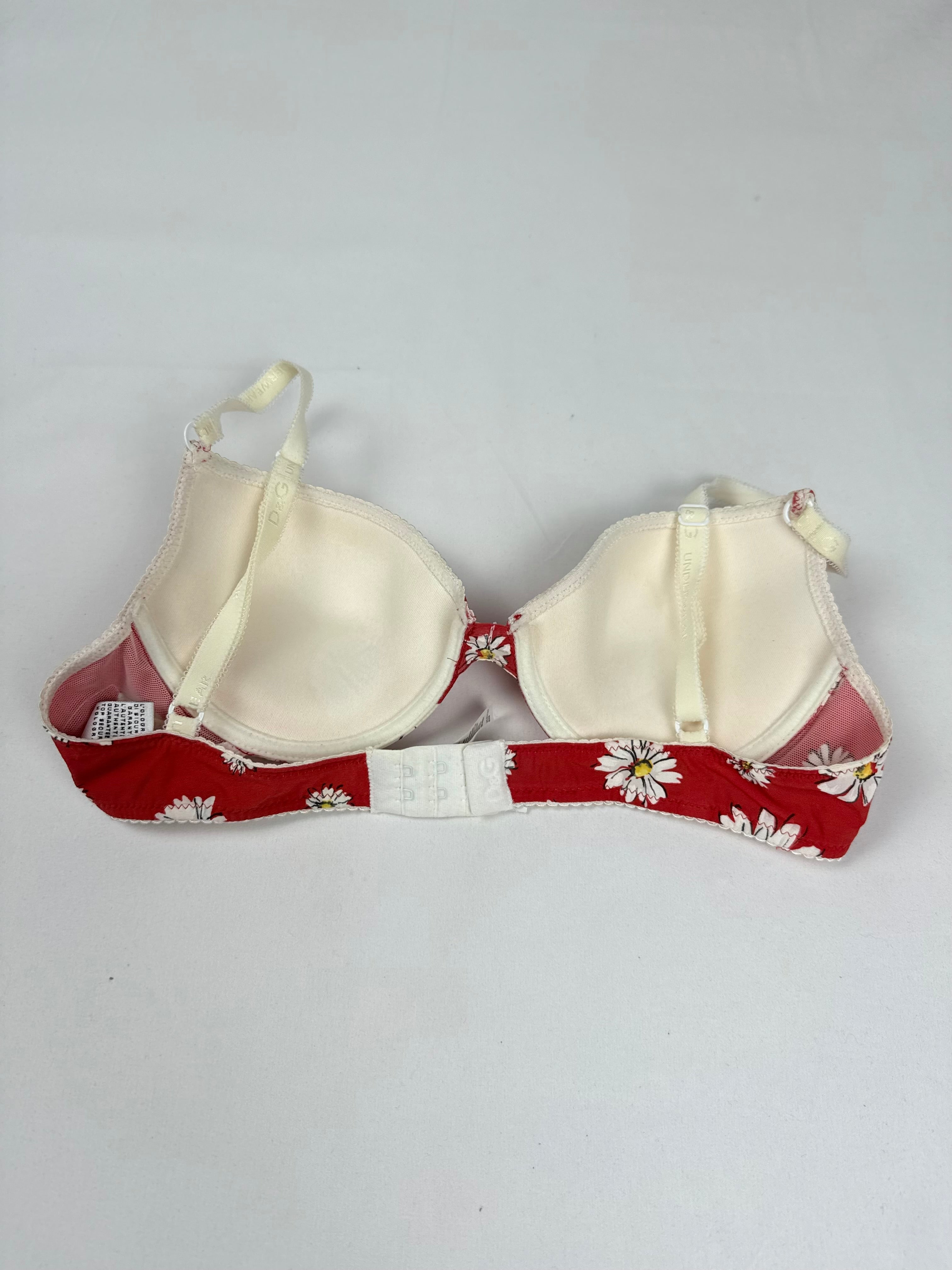 Red floral bra