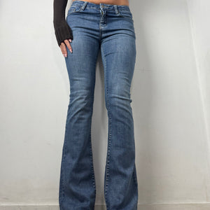Blue denim  low waist flare / bootcut pants (S)