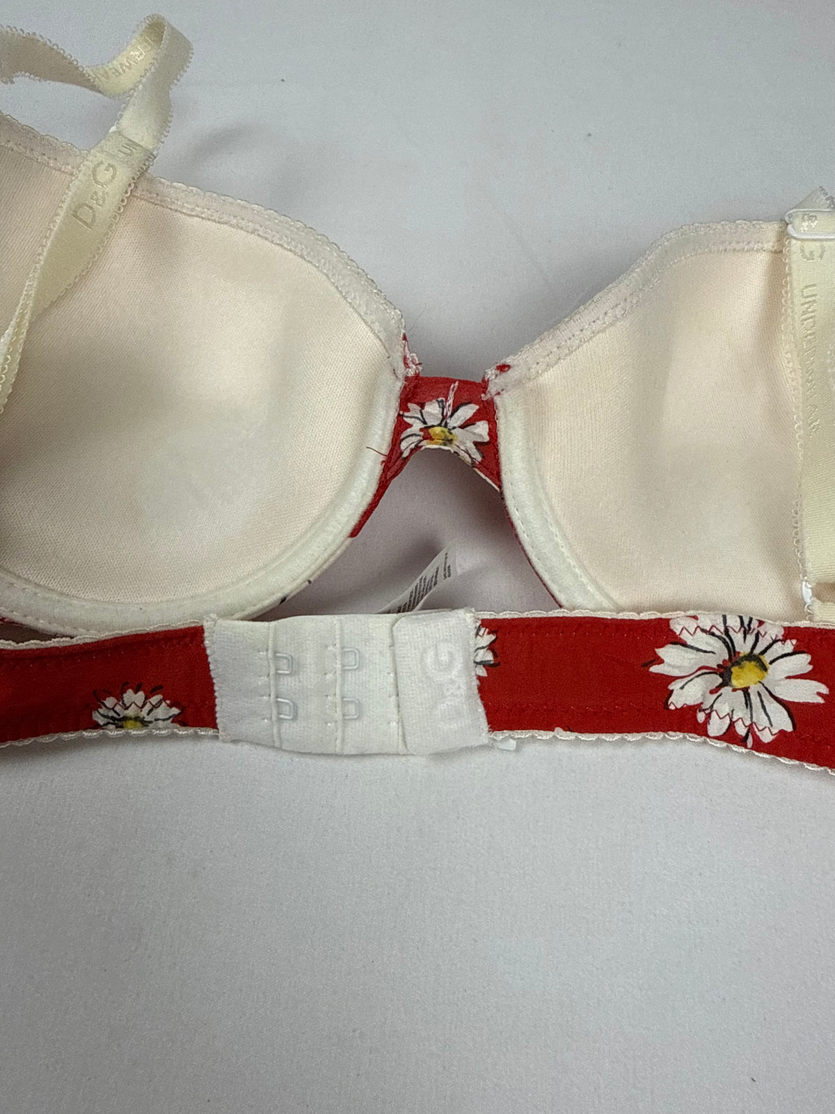 Red floral bra