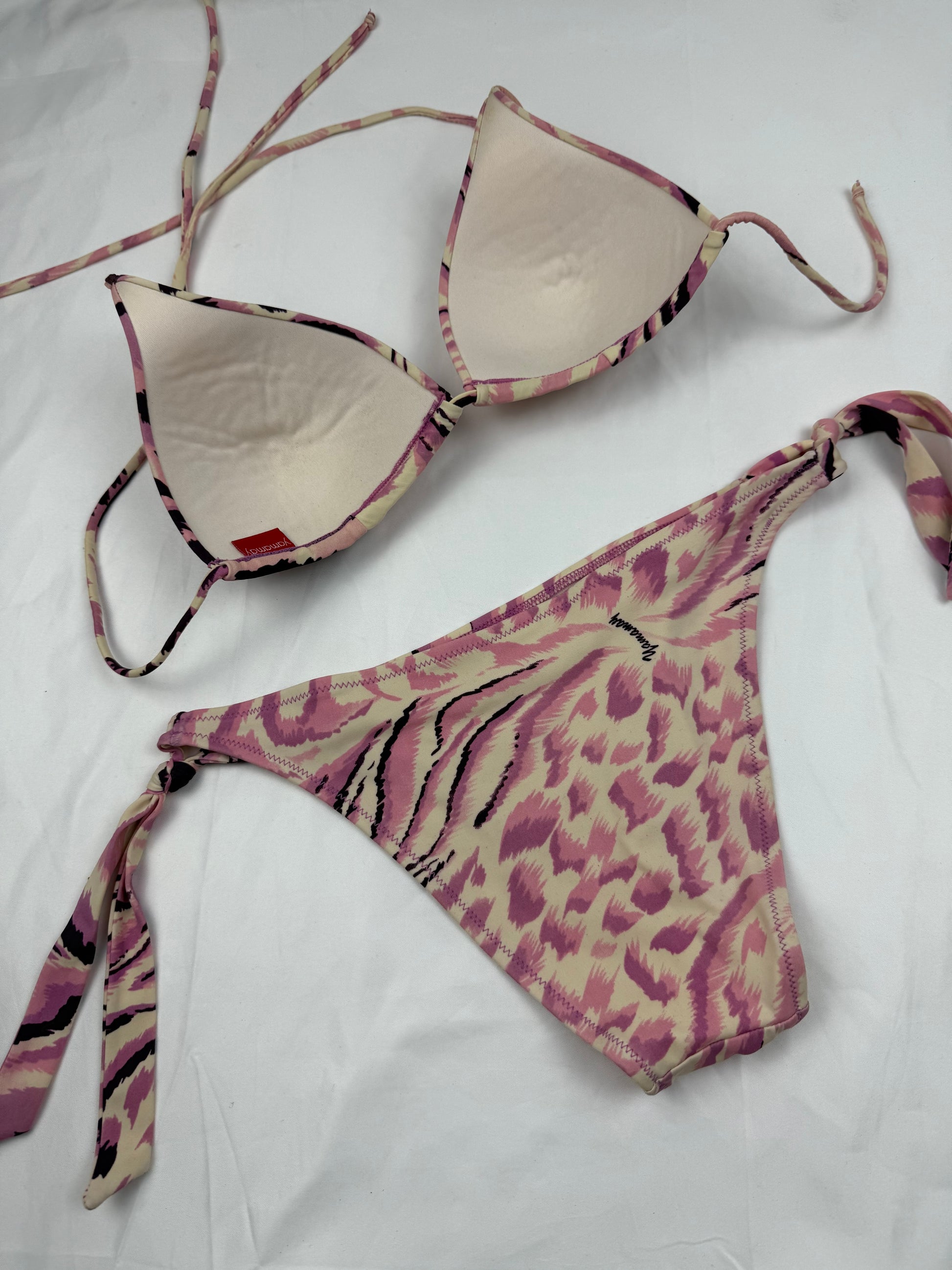 Pink panther print bikini set (S/M)