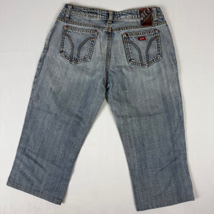 Blue denim low rise capri pants (S)