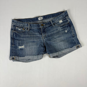 Blue denim low rise mini short (M)