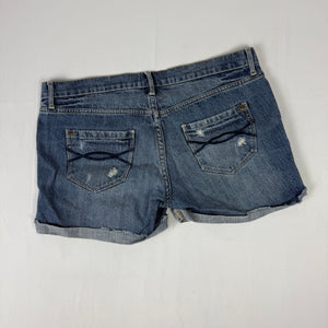 Blue denim low rise mini short (M)