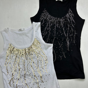 Rhinestones tight tank top (S/M)