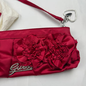 Red pochette wristlet / shoulder bag (27x11cm)