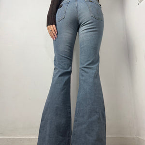Blue denim  low waist flare / bootcut pants (S)