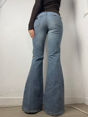 Blue denim  low waist flare / bootcut pants (S)