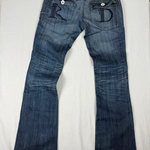 Blue denim low rise bootcut pants (S/M)
