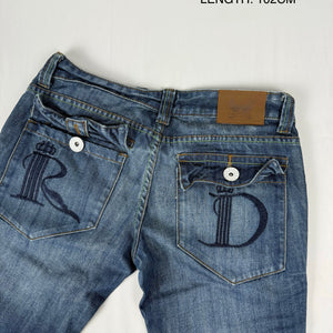 Blue denim low rise bootcut pants (S/M)