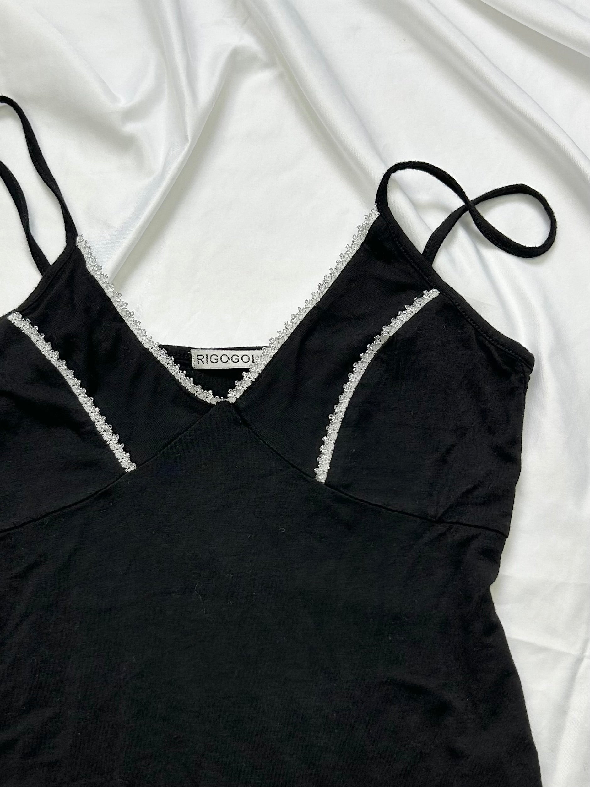 Black babydoll cotton cami  top (S/M)