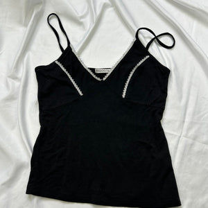 Black babydoll cotton cami  top (S/M)