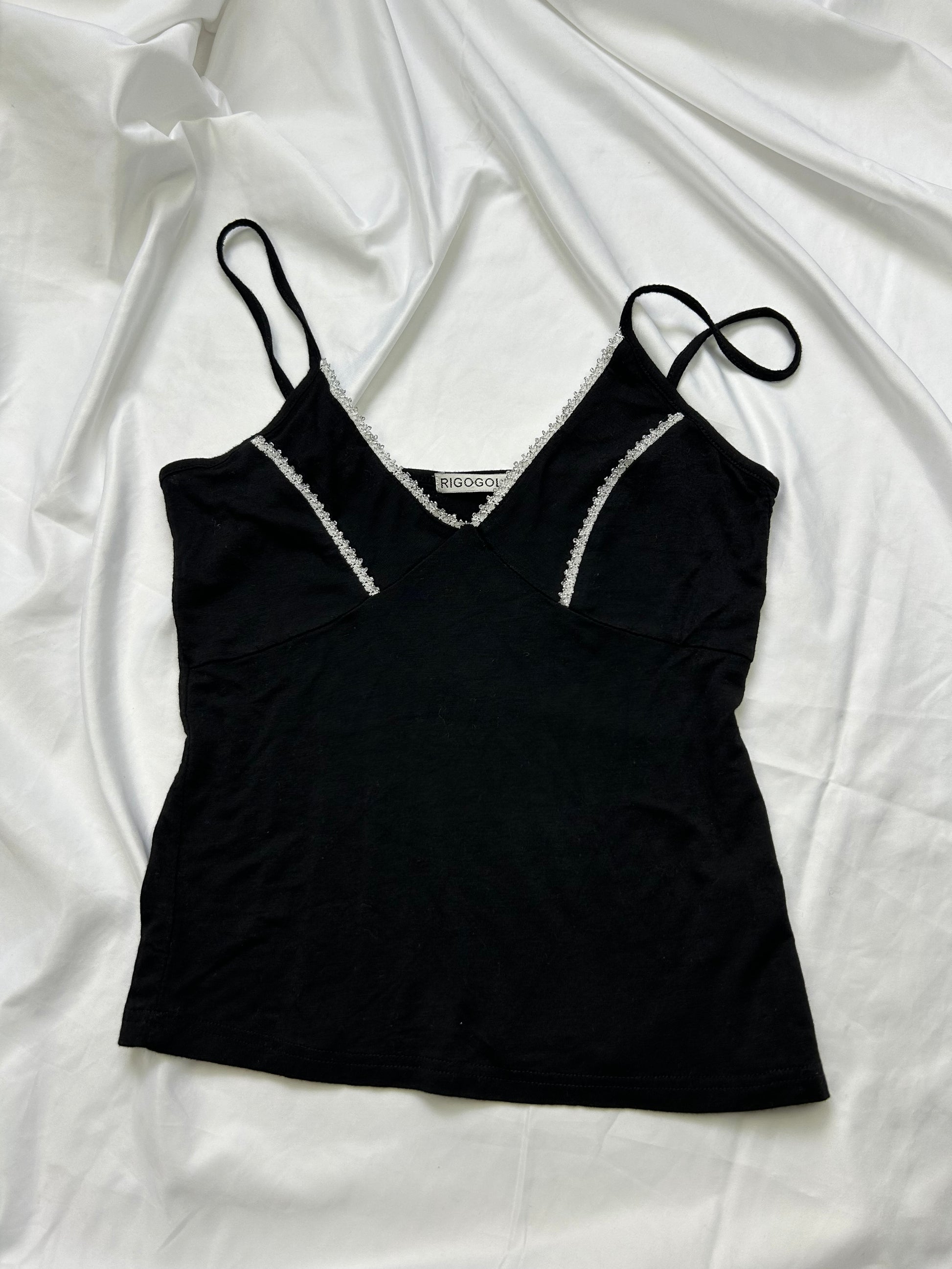 Black babydoll cotton cami  top (S/M)