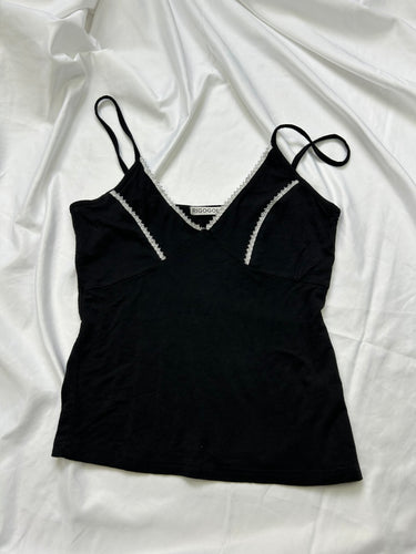 Black babydoll cotton cami  top (S/M)