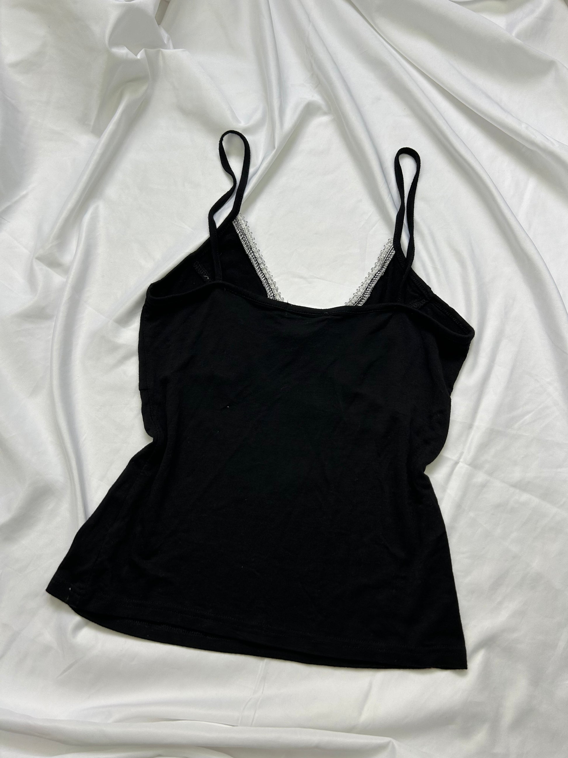 Black babydoll cotton cami  top (S/M)