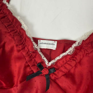 Red silky babydoll cami top (L)