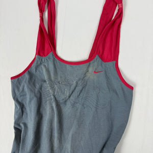 Grey activewear tie up backless top (S/M)