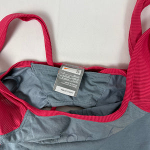 Grey activewear tie up backless top (S/M)