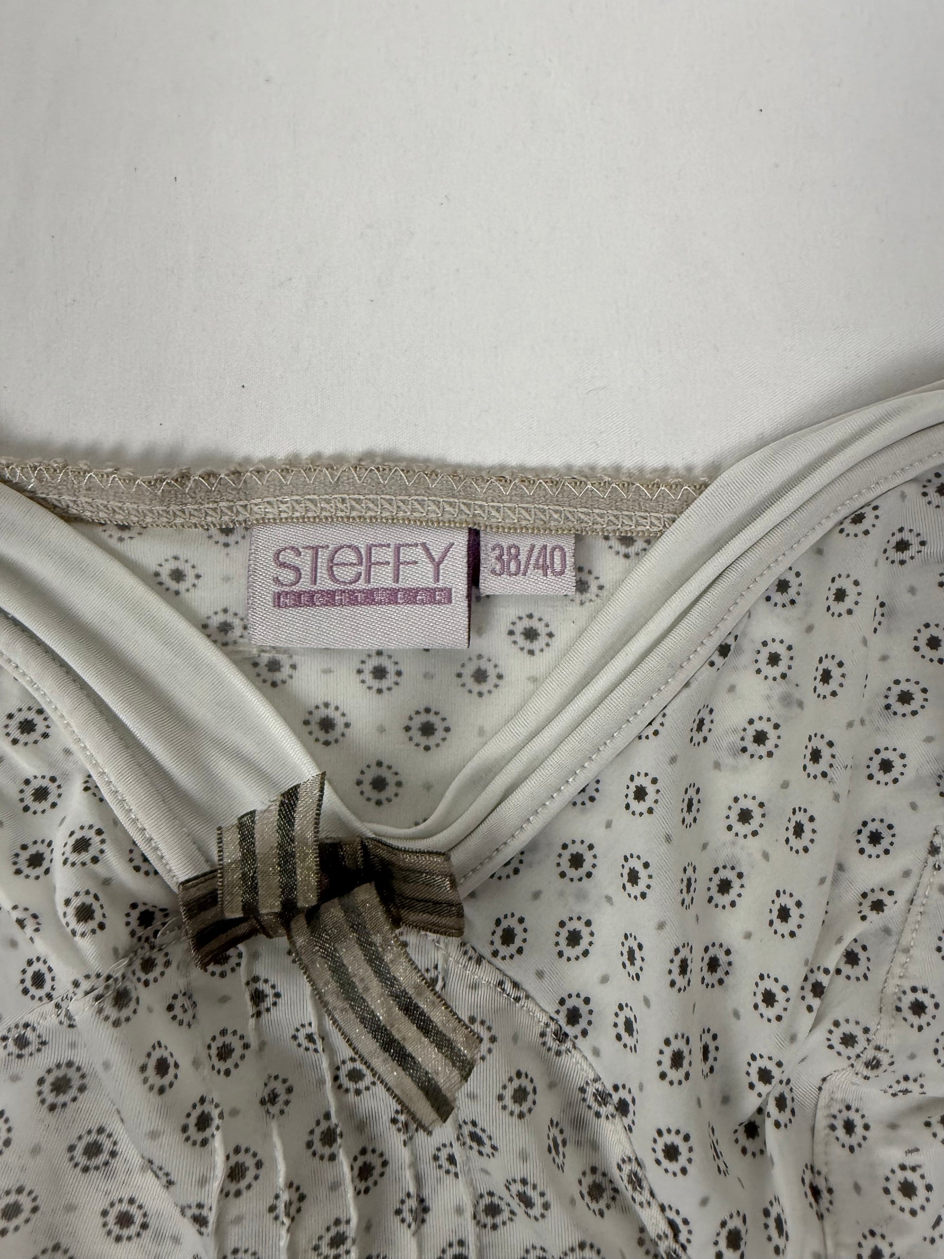 White graphic babydoll mini dress (M/L)