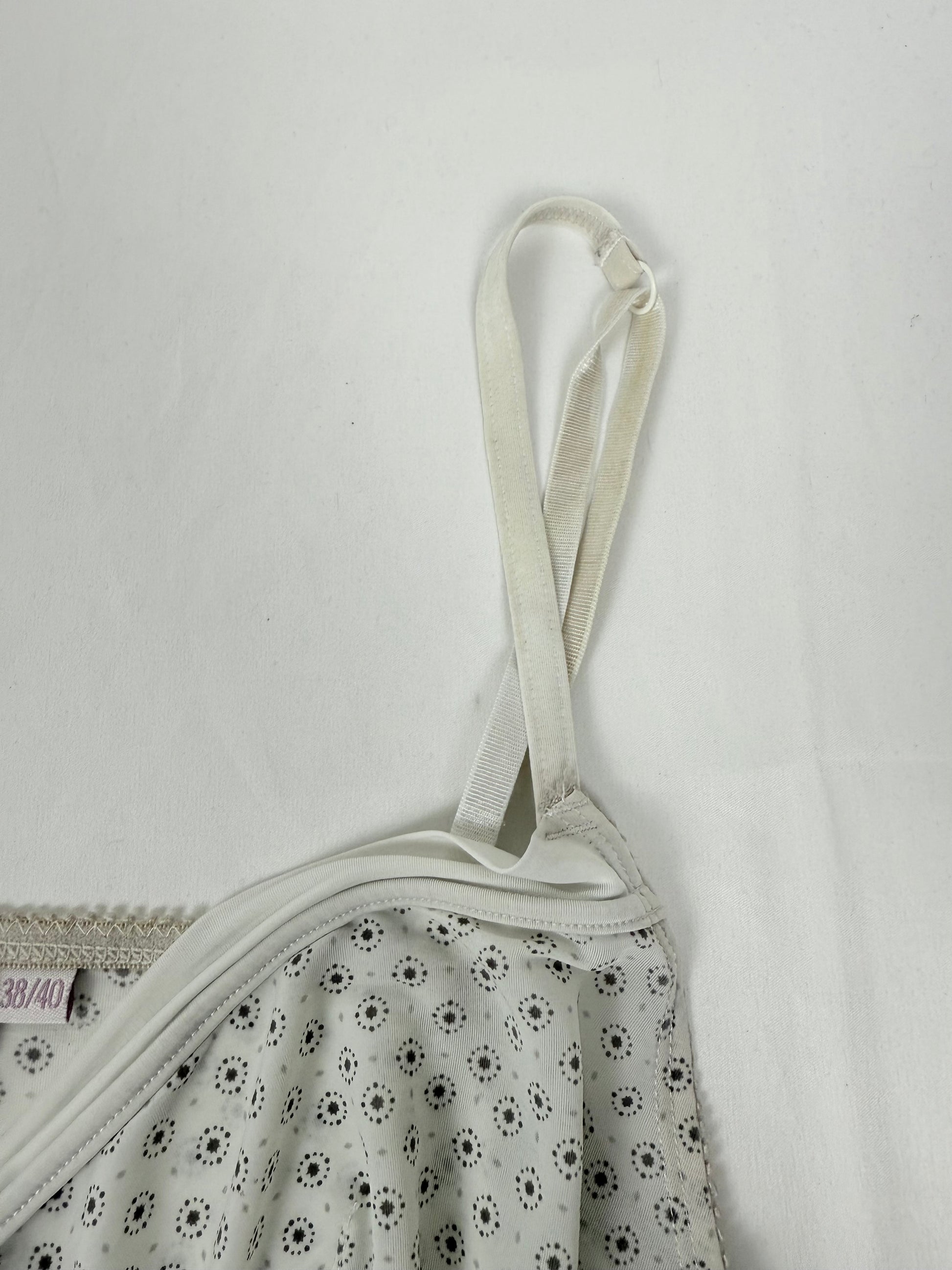 White graphic babydoll mini dress (M/L)