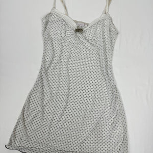 White graphic babydoll mini dress (M/L)