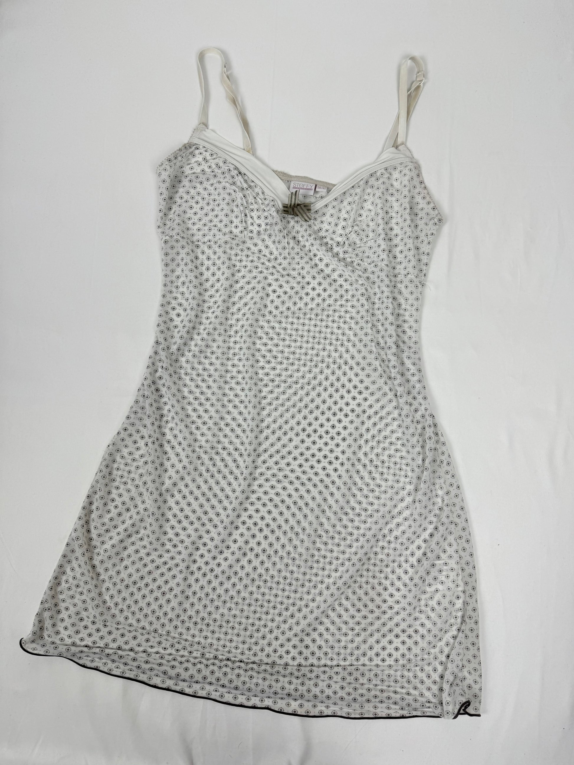 White graphic babydoll mini dress (M/L)