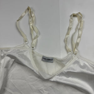 White logo silky tight fit cami top (M)