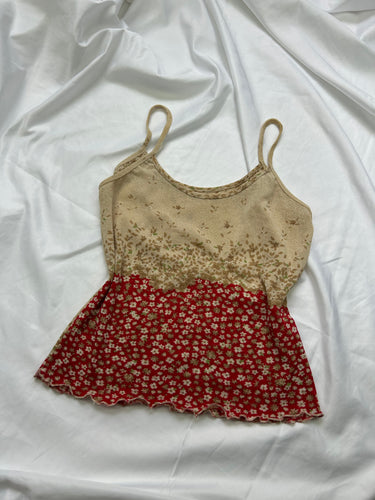 Beige floral cami top (S)