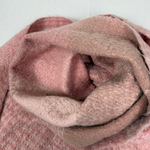 Pink knitted winter scarf